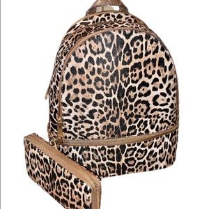 Leopard Back Pack w/Wallet